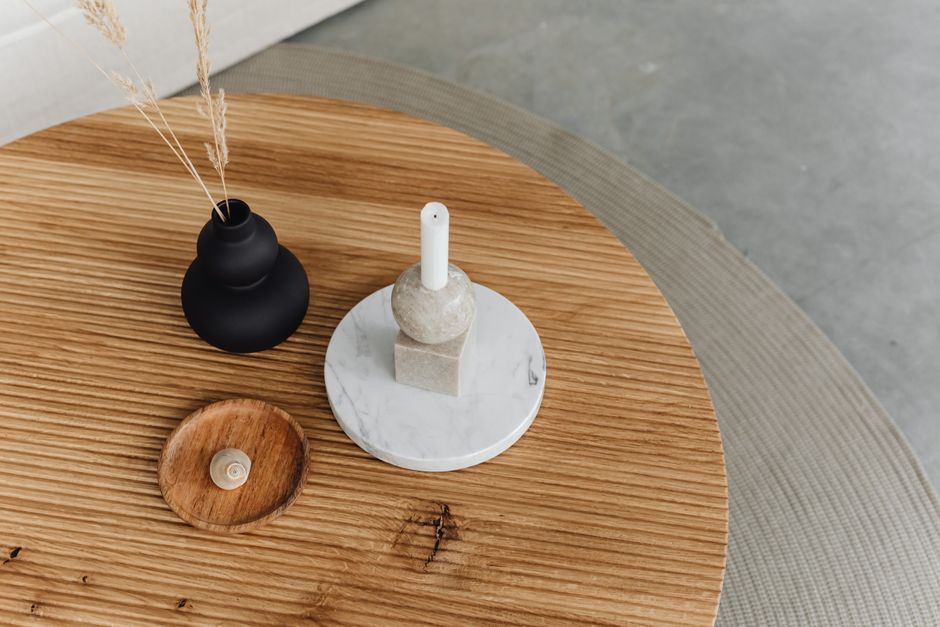 Custom wood coffee table with distinct grain