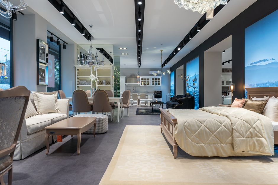 Modern furniture showroom display